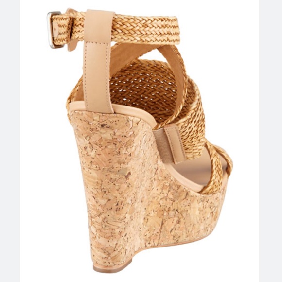 Loeffler Randall Lake Strappy Woven Cork Wedge Size 8 - Picture 3 of 9